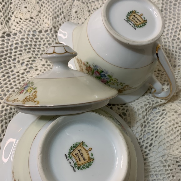 NATIONAL CHINA Vintage Sugar & Creamer Set - Picture 7 of 7